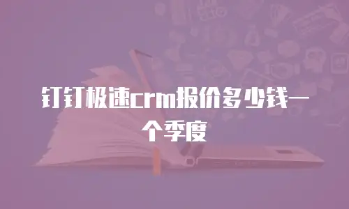钉钉极速crm报价多少钱一个季度