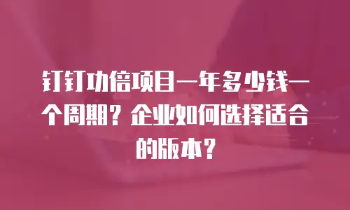 钉钉功倍项目一年多少钱一个周期？企业如何选择适合的版本？