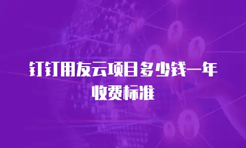 钉钉用友云项目多少钱一年收费标准