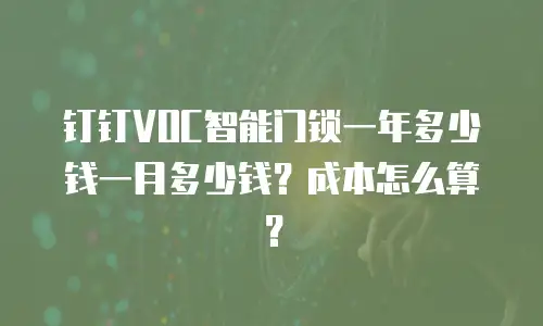 钉钉VOC智能门锁一年多少钱一月多少钱？成本怎么算？