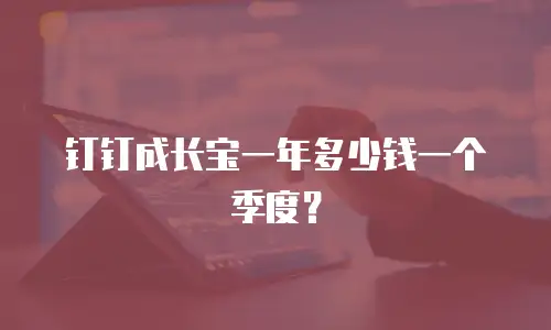 钉钉成长宝一年多少钱一个季度？