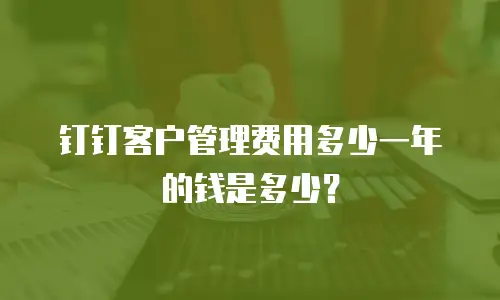 钉钉客户管理费用多少一年的钱是多少？