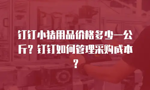 钉钉小猪用品价格多少一公斤？钉钉如何管理采购成本？
