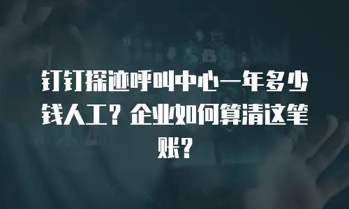 钉钉探迹呼叫中心一年多少钱人工？企业如何算清这笔账？