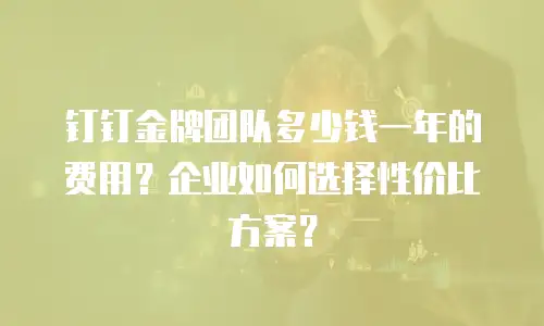 钉钉金牌团队多少钱一年的费用？企业如何选择性价比方案？
