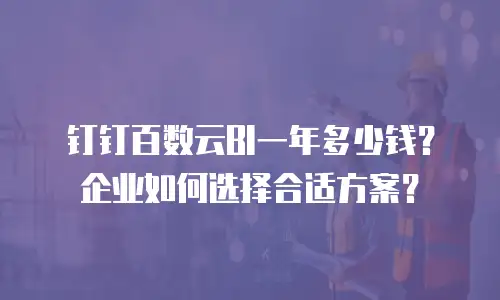 钉钉百数云BI一年多少钱？企业如何选择合适方案？