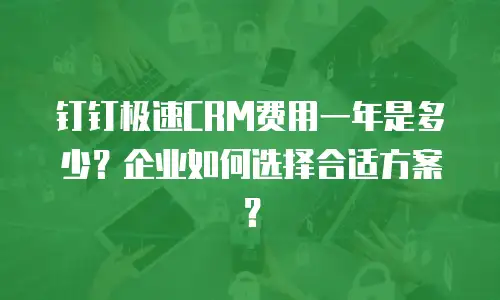钉钉极速CRM费用一年是多少？企业如何选择合适方案？