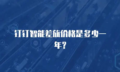 钉钉智能差旅价格是多少一年？