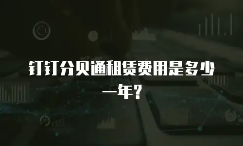 钉钉分贝通租赁费用是多少一年？