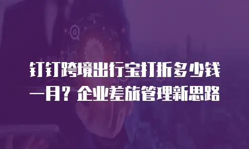 钉钉跨境出行宝打折多少钱一月？企业差旅管理新思路
