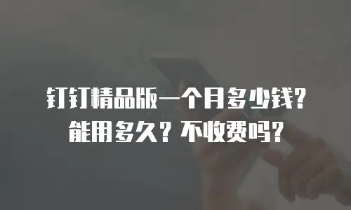 钉钉精品版一个月多少钱？能用多久？不收费吗？