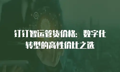 钉钉智运管货价格：数字化转型的高性价比之选