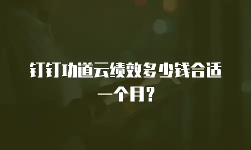 钉钉功道云绩效多少钱合适一个月？