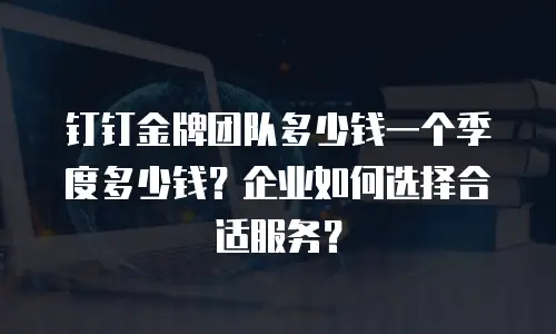 钉钉金牌团队多少钱一个季度多少钱？企业如何选择合适服务？