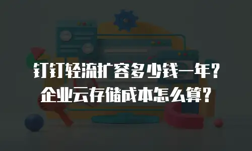 钉钉轻流扩容多少钱一年？企业云存储成本怎么算？