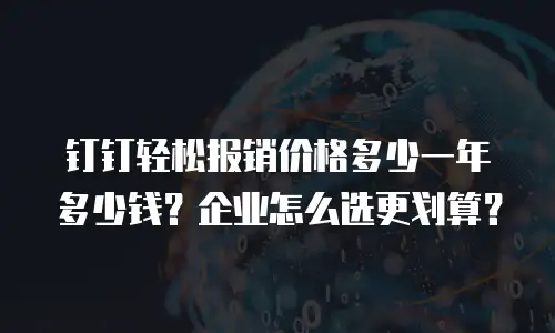 钉钉轻松报销价格多少一年多少钱？企业怎么选更划算？
