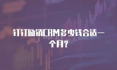 钉钉励销CRM多少钱合适一个月？