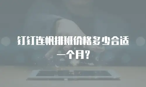 钉钉连帆排班价格多少合适一个月？