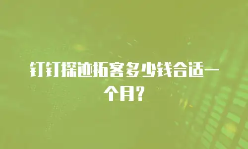 钉钉探迹拓客多少钱合适一个月？