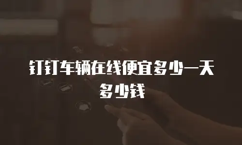 钉钉车辆在线便宜多少一天多少钱