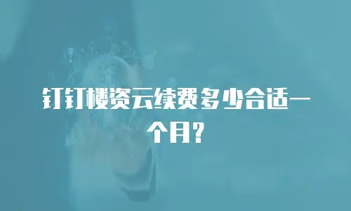 钉钉楼资云续费多少合适一个月？
