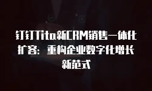 钉钉Tita新CRM销售一体化扩容：重构企业数字化增长新范式