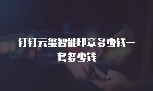 钉钉云玺智能印章多少钱一套多少钱