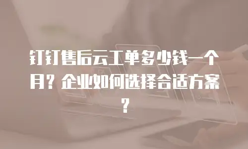钉钉售后云工单多少钱一个月？企业如何选择合适方案？