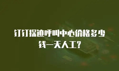 钉钉探迹呼叫中心价格多少钱一天人工？