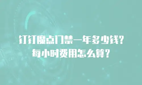 钉钉魔点门禁一年多少钱？每小时费用怎么算？