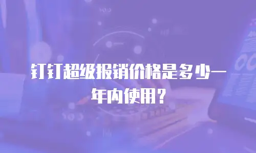 钉钉超级报销价格是多少一年内使用？