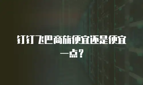 钉钉飞巴商旅便宜还是便宜一点？