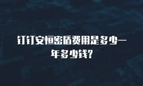 钉钉安恒密盾费用是多少一年多少钱？
