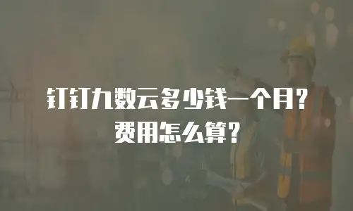 钉钉九数云多少钱一个月？费用怎么算？