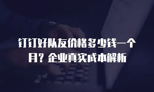 钉钉好队友价格多少钱一个月？企业真实成本解析
