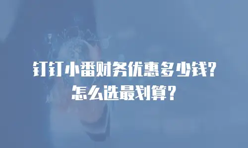 钉钉小番财务优惠多少钱？怎么选最划算？