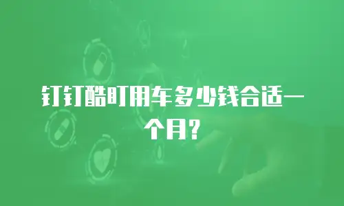 钉钉酷盯用车多少钱合适一个月？