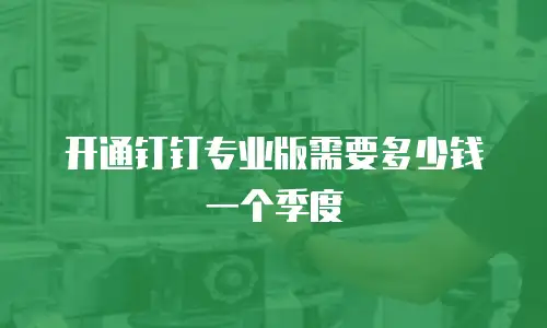开通钉钉专业版需要多少钱一个季度