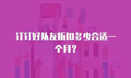 钉钉好队友折扣多少合适一个月？