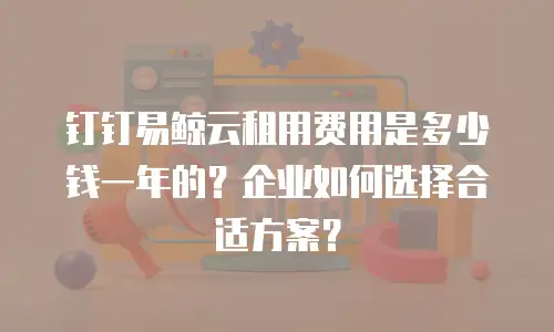 钉钉易鲸云租用费用是多少钱一年的？企业如何选择合适方案？
