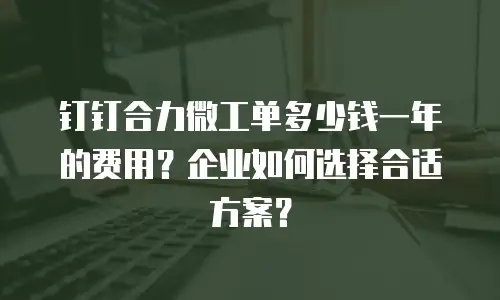 钉钉合力微工单多少钱一年的费用？企业如何选择合适方案？