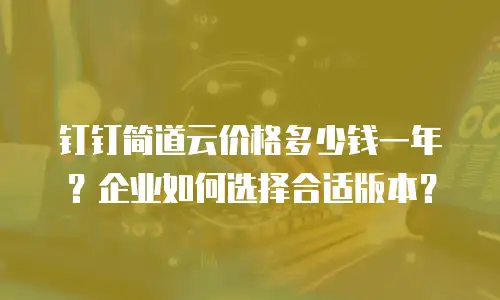 钉钉简道云价格多少钱一年？企业如何选择合适版本？