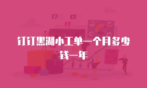 钉钉黑湖小工单一个月多少钱一年