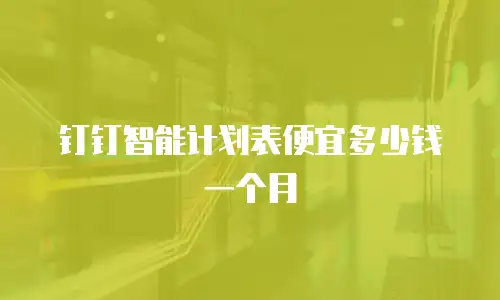 钉钉智能计划表便宜多少钱一个月