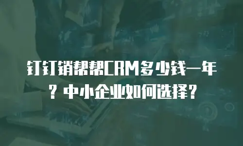 钉钉销帮帮CRM多少钱一年？中小企业如何选择？