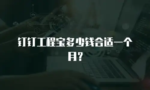 钉钉工程宝多少钱合适一个月？