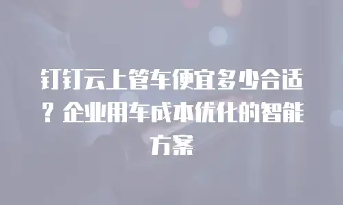 钉钉云上管车便宜多少合适？企业用车成本优化的智能方案