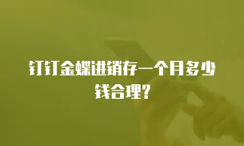 钉钉金蝶进销存一个月多少钱合理？