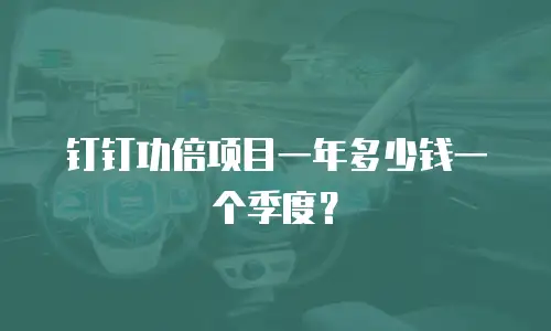 钉钉功倍项目一年多少钱一个季度？