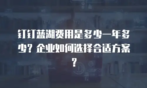 钉钉蓝湖费用是多少一年多少？企业如何选择合适方案？